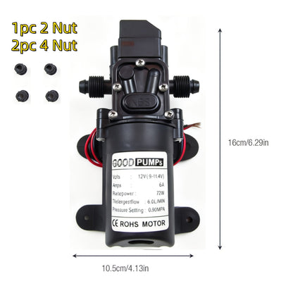 Pompe à eau à diaphragme auto-amorçante 12V 130PSI, pompe électrique portable haute pression pour lavage de voiture, camping-car, caravane, aquarium et pressurisation d'eau - Lot de 1/2/3, ABS durable