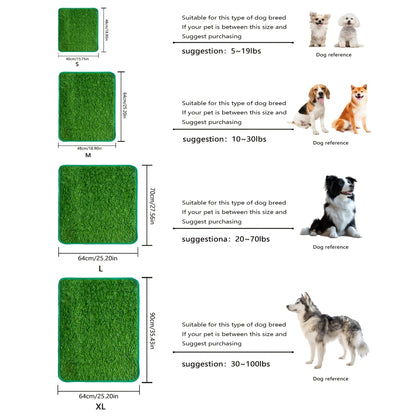 Tapis de propreté en gazon pour chien – Gazon artificiel pour toilettes d'intérieur et d'extérieur, bac à déjections antidérapant et facile à nettoyer pour chiens de petite, moyenne et grande taille, idéal pour balcon d'appartement ou jardin