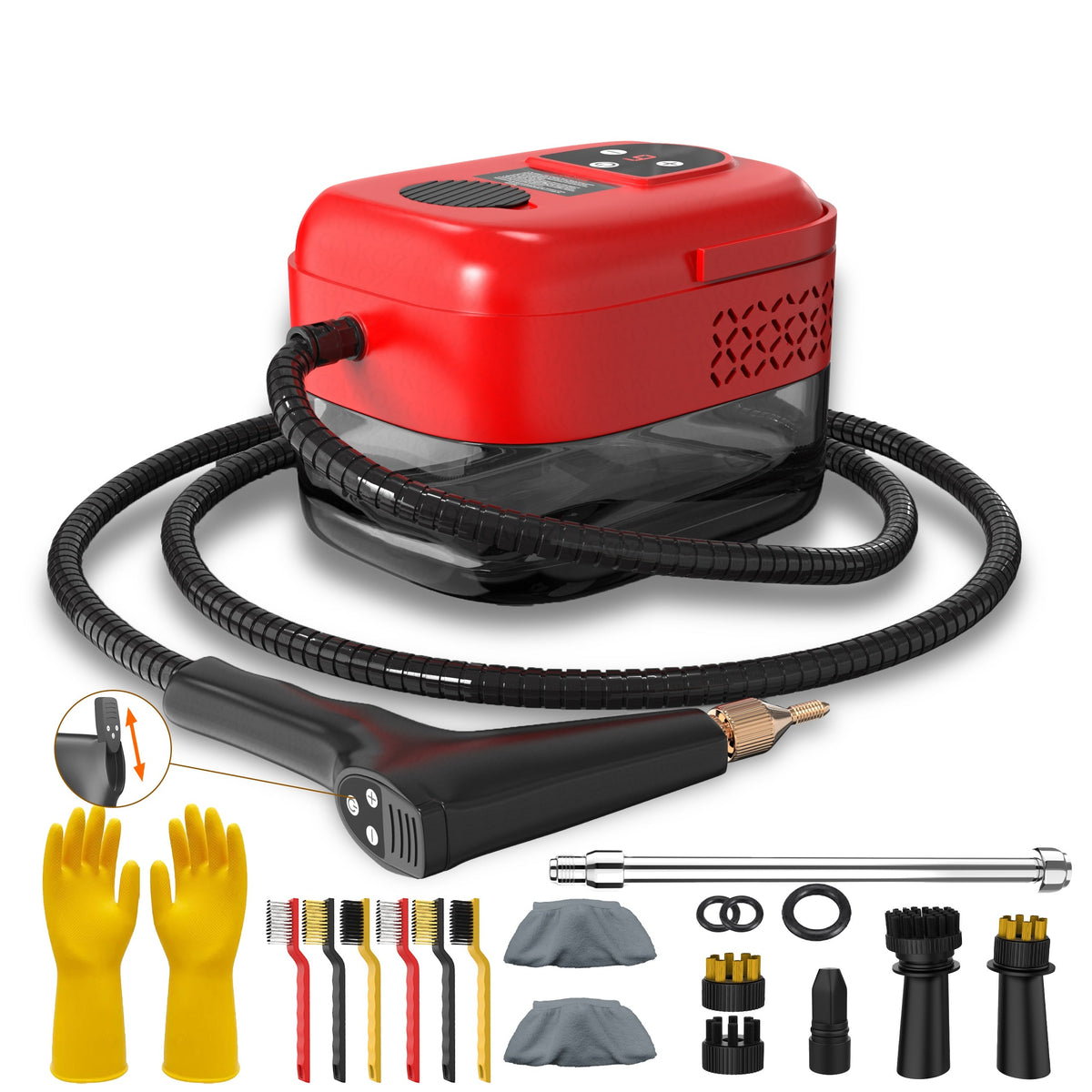 Nettoyeur vapeur portatif avec ensemble d’accessoires de 35 pièces, haute pression, portable, nettoyage en profondeur sans produits chimiques – Graisse de cuisine, canapé, climatiseur, carrelage, intérieur de voiture, lave-linge, 6 couleurs