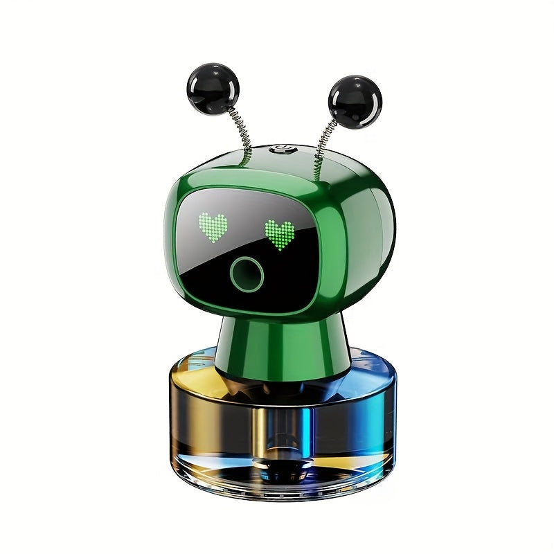 Désodorisant pour voiture robot intelligent, rechargeable par USB, pulvérisation automatique, écran d'expression IA, diffuseur de parfum automatique réglable sur 4 niveaux, décoration de voiture, cadeau