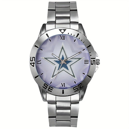 Montre à quartz pour homme avec bracelet en acier inoxydable, cadran rond simple et décontracté, montre-bracelet analogique classique en métal, cadeau pour homme, argenté