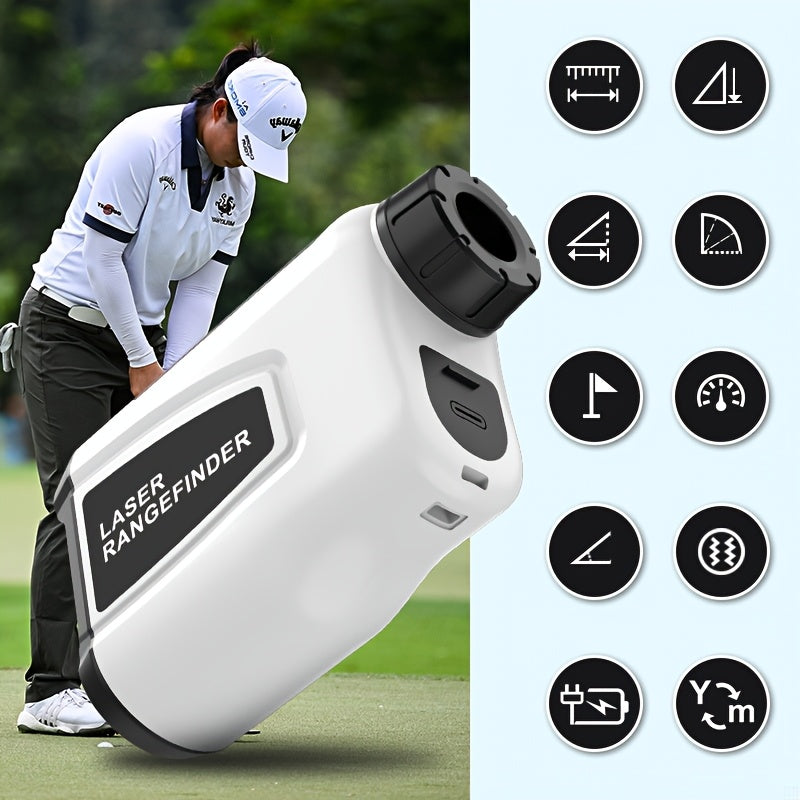 Télémètre laser de golf 1200 yards, grossissement 6x, commutateur de pente, vibration par impulsion, verrouillage de cible, compensation de trajectoire, rechargeable par USB-C pour le golf et la chasse