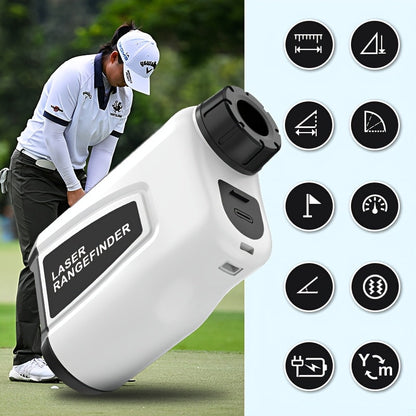 Télémètre laser de golf 1200 yards, grossissement 6x, commutateur de pente, vibration par impulsion, verrouillage de cible, compensation de trajectoire, rechargeable par USB-C pour le golf et la chasse