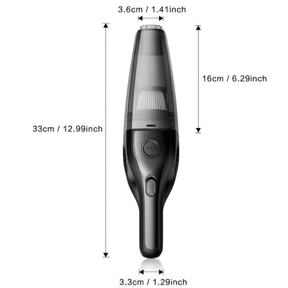 Aspirateur à main rechargeable sans fil – Aspiration puissante de 6 kPa, 40 dB silencieux, mini aspirateur portable pour poils d'animaux, voiture, clavier, nettoyage de bureau et maison avec suceur plat