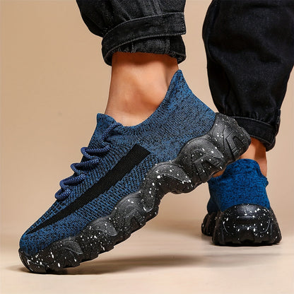 Chaussures de sport décontractées et respirantes pour hommes – Baskets légères en maille pour la marche, la course, la salle de sport et le quotidien, gris argenté, bleu roi, kaki, bleu, pointures larges US 6,5–14, semelle confortable et antidérapante