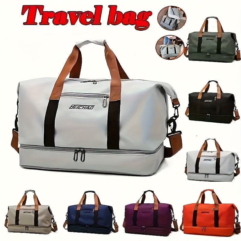 Sac de voyage grande capacité pour femme avec compartiment humide/sec – Sac de sport pour fitness et yoga, fourre-tout pour week-end et nuitée, loisirs et plein air, disponible en plusieurs coloris