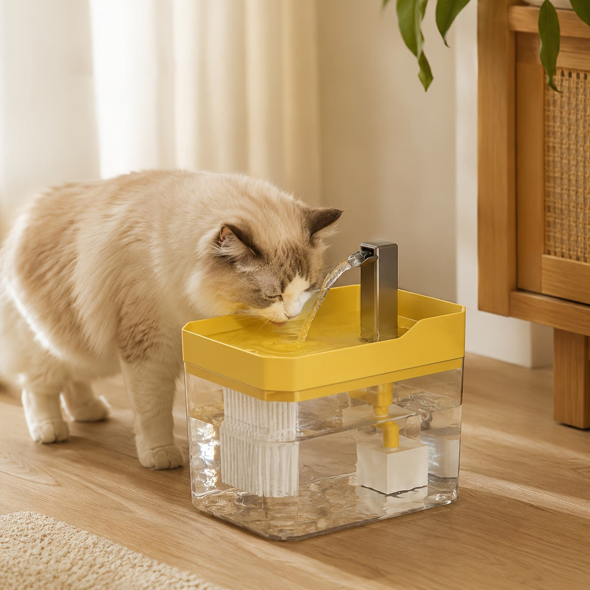 Fontaine à eau automatique pour animaux, abreuvoir à recirculation pour chats et chiens, ultra-silencieux, alimenté par USB, niveau d'eau visible, facile à nettoyer, aucune pile requise