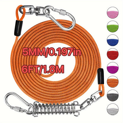 Laisse pour chien ultra-résistante de 1,8, 3, 4,5, 9, 15, 23 ou 30 mètres, câble d'attache d'entraînement pour grands chiens jusqu'à 225 kg, corde de course durable et résistante aux morsures pour le jardin