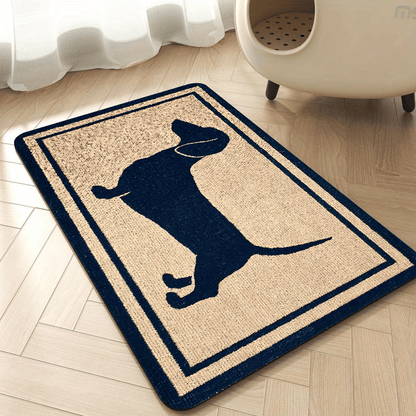 Diatomaceous Earth Dog Feeding Mat with Dachshund Silhouette – Splash-Proof Non-Slip Pet Bowl Mat, Fast-Drying & Easy to Clean, Indoor Dog Food Mat – Perfect Gift for Dog Lovers, 4 Sizes Available