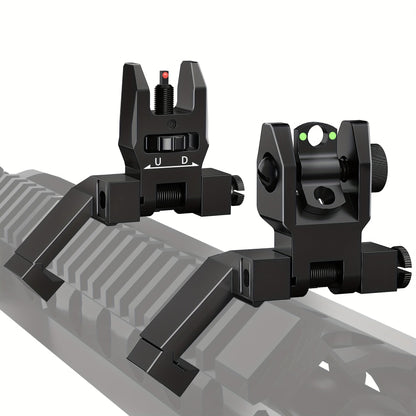 Organe de visée mécanique déporté à 45 degrés pour AR15 – Points fibre optique rouge et vert, réglage sans outil, montage sur rail 20 mm, visée de secours inclinée à transition rapide pour tir sportif en extérieur