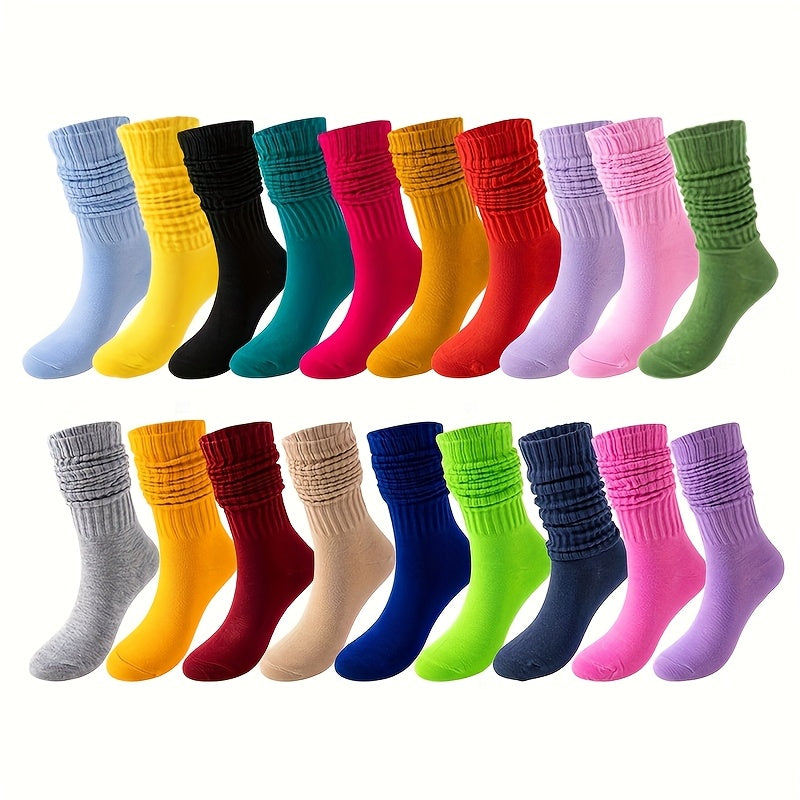 Lot de 36 paires de chaussettes hautes pour femme, respirantes, à séchage rapide et évacuation de l'humidité, en polyester avec semelle rembourrée douce, couleurs pastel et vives pour le bureau ou les fêtes – Coffret cadeau mignon pour toutes les saisons
