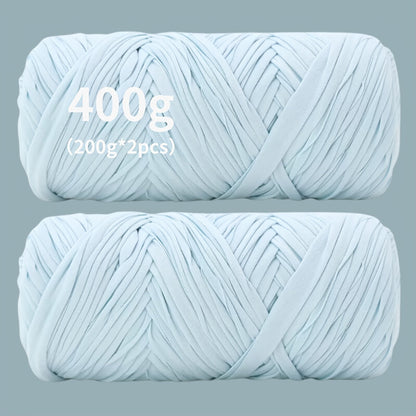Fil de coton pour t-shirt 400 g (2 x 200 g) mélange de coton épais en 49 couleurs – Fil épais et doux pour paniers au crochet, sacs, tapis, projets de macramé et tricot – Fil de loisirs créatifs idéal pour les débutants