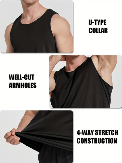 Lot de 6 débardeurs de sport pour homme, respirants et anti-humidité, pour la course, l'entraînement, la randonnée et les activités athlétiques, S-XXL