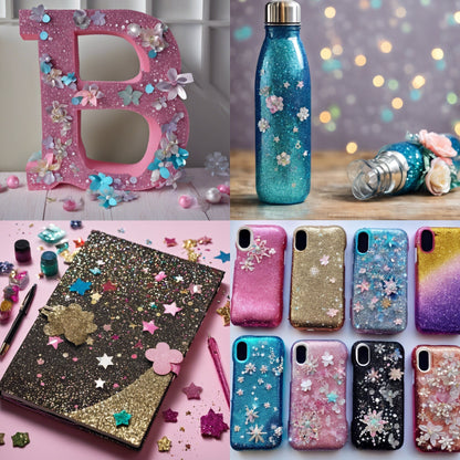 450 g de paillettes artisanales en 19 couleurs – Paillettes fines, extra fines et épaisses avec couvercle saupoudreur pour gobelets, résine, scrapbooking et loisirs créatifs, paillettes en vrac pour enfants et adultes