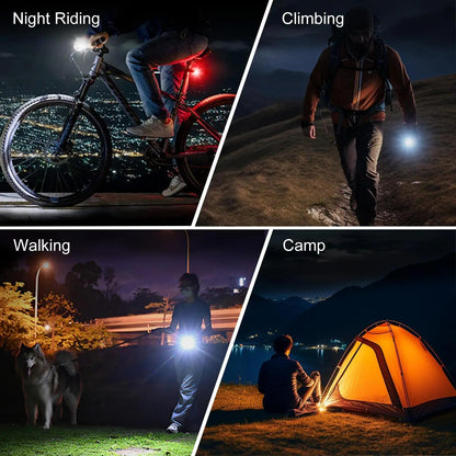 Ensemble de lumières de vélo LED rechargeables USB-C 1500 lumens – Feux avant et arrière pour vélo, 6+4 modes, étanches, indicateur de charge, charge rapide, éclairage de sécurité nocturne pour vélo de route et VTT