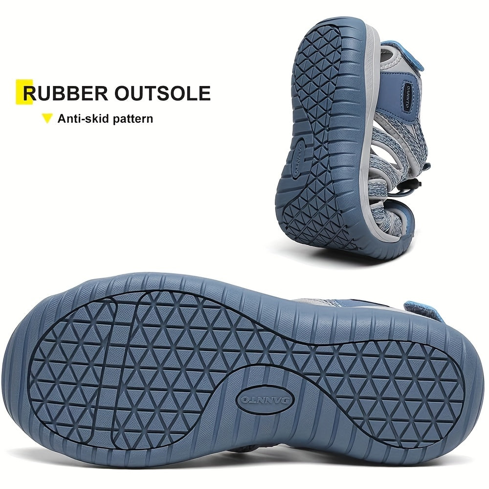 Sandales de randonnée fermées pour femmes, sandales aquatiques légères et antidérapantes avec lacets élastiques réglables et bride auto-agrippante, chaussures de sport respirantes pour la plage, le camping, la pêche, les voyages et la marche