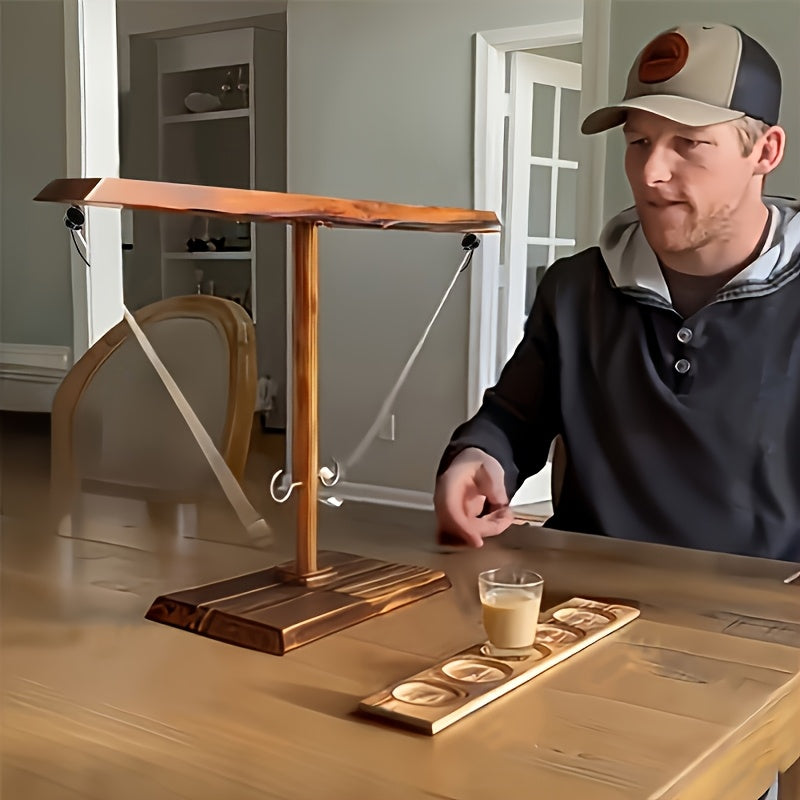 Jeu de lancer d'anneaux en bois pour adultes et enfants - Jeu de crochet et anneaux pour l'intérieur et l'extérieur, montage facile, design en bois naturel, cadeau amusant pour les soirées en famille, au bar ou dans le jardin