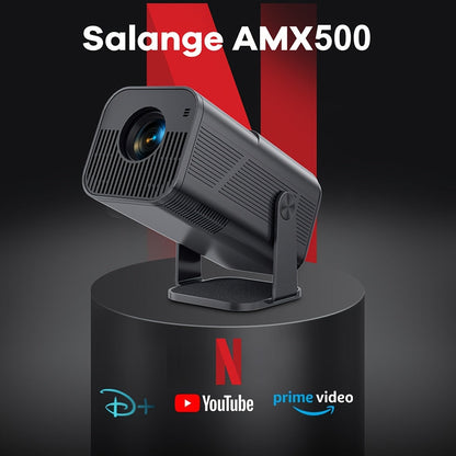 Projecteur intelligent portable avancé AMOVFILM, Wi-Fi 6 et décodage vidéo 4K, résolution native 1080p, Android 11 intégré, projecteur pour cinéma maison et cinéma en plein air, mise en miroir d'écran mobile, couleurs multiples