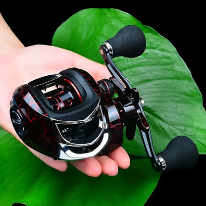 Moulinet Baitcasting 18+1BB haute vitesse, double système de freinage – Frein max 20LB, acier inoxydable, poignée ergonomique, droitier & gaucher, moulinet pour pêche au bar et à la carpe en eau douce et en mer