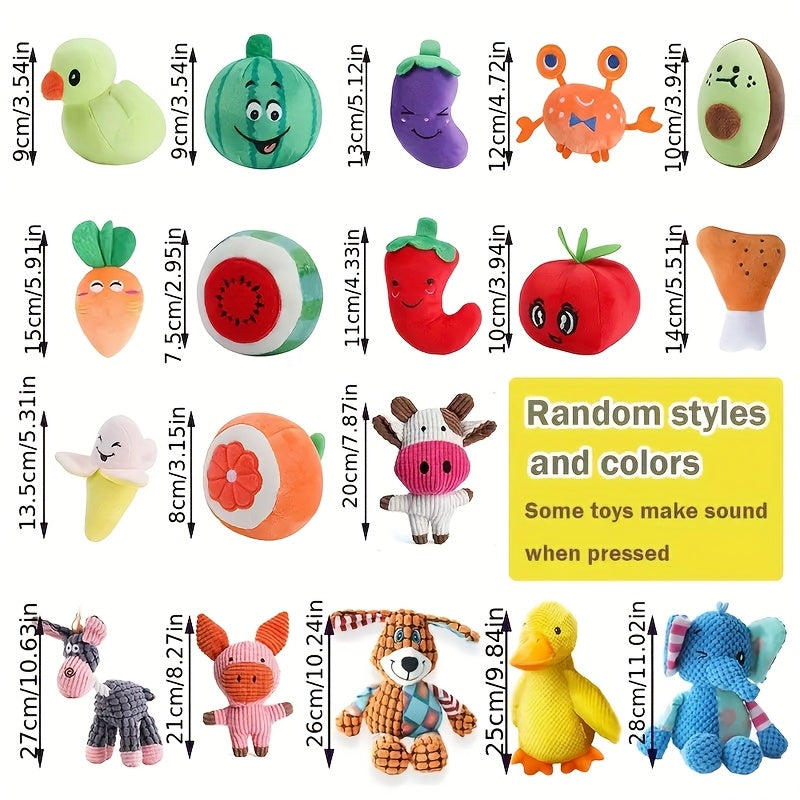 Lot de jouets de dentition pour chiots - Pack de 6 ou 12 jouets en peluche couineurs pour petits chiens, styles variés, lot de jouets à mâcher doux pour chiots et petites races, assortiment de cadeaux pour chiens pour soulager la morsure et l'ennui