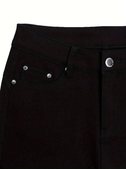 Jean skinny stretch taille haute pour femme, détail bouton en métal, style urbain, pantalon en jean coupe ajustée, 10 couleurs, S-XXL