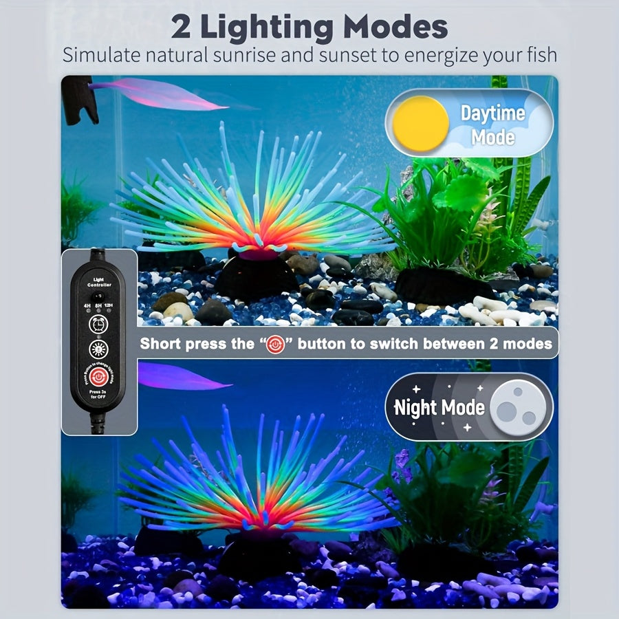 Éclairage LED submersible pour aquarium, lumière multicolore sous-marine pour aquarium, de 19 cm à 89 cm - Tailles multiples, 9 à 66 LED pour décoration d'aquarium d'eau douce et d'eau de mer