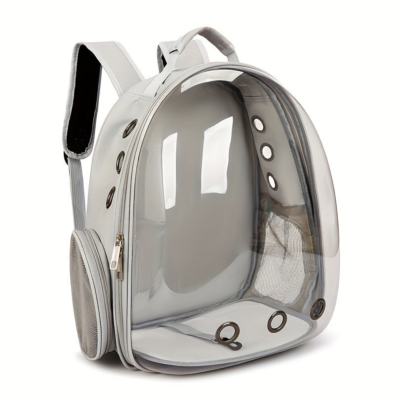 Sac à dos transporteur pour chat type capsule spatiale - Sac de transport portable pour chats et petits chiens avec fenêtre transparente, idéal pour les voyages, la randonnée et les sorties - Sac à dos bulle pour chat, noir