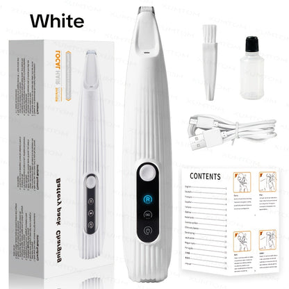 Electric Pet Paw Trimmer with LED Light USB Rechargeable - Low Noise Dog & Cat Grooming Clipper for Paw Hair, Whiskers & Eye Area, Multi-Function Cordless Pet Hair Trimmer for Small Medium Dogs & Cats