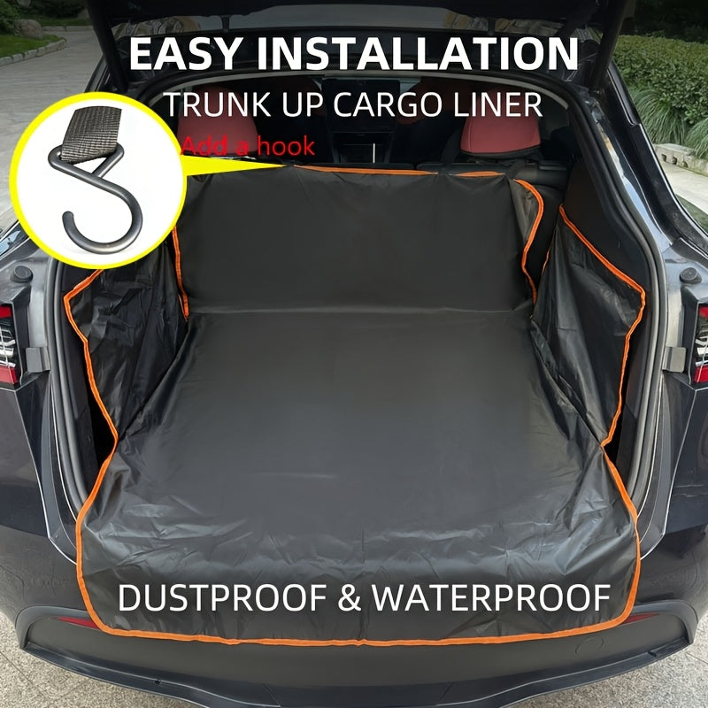Housse de siège de voiture et tapis de coffre pour chien – Tapis imperméable et antidérapant pour siège arrière, coffre de SUV et camionnette avec 2 crochets, tapis de voyage durable pour cage de chien en voiture