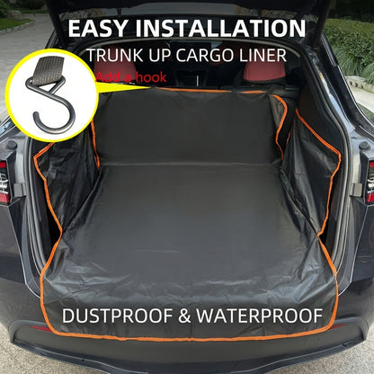Housse de siège de voiture et tapis de coffre pour chien – Tapis imperméable et antidérapant pour siège arrière, coffre de SUV et camionnette avec 2 crochets, tapis de voyage durable pour cage de chien en voiture