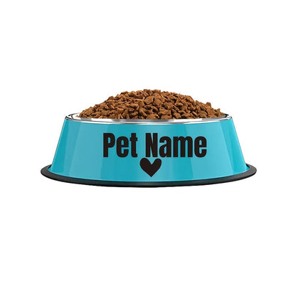 Gamelle personnalisée en acier inoxydable pour chien et chat - Bol gravé au nom de votre animal avec motif patte, cœur et couronne, antidérapante, 200 ml / 400 ml / 1000 ml, écuelle pour nourriture et eau, idée cadeau