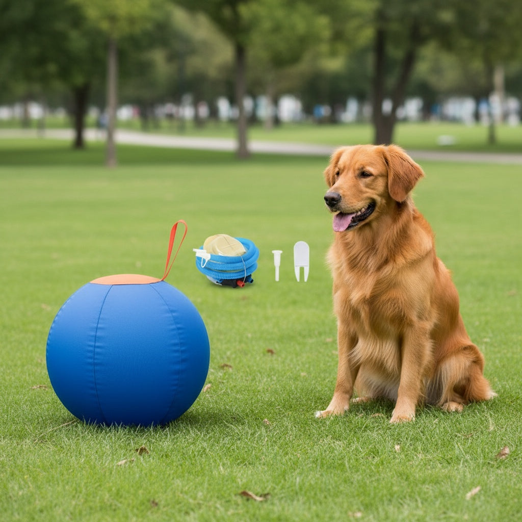 Balle de jeu résistante à la mastication pour chiens – Jouet durable pour le rapport et le dressage, idéal pour Golden Retriever, Bouledogue, Shiba Inu, Corgi et Berger Australien, pour le jeu en autonomie et l'obéissance.