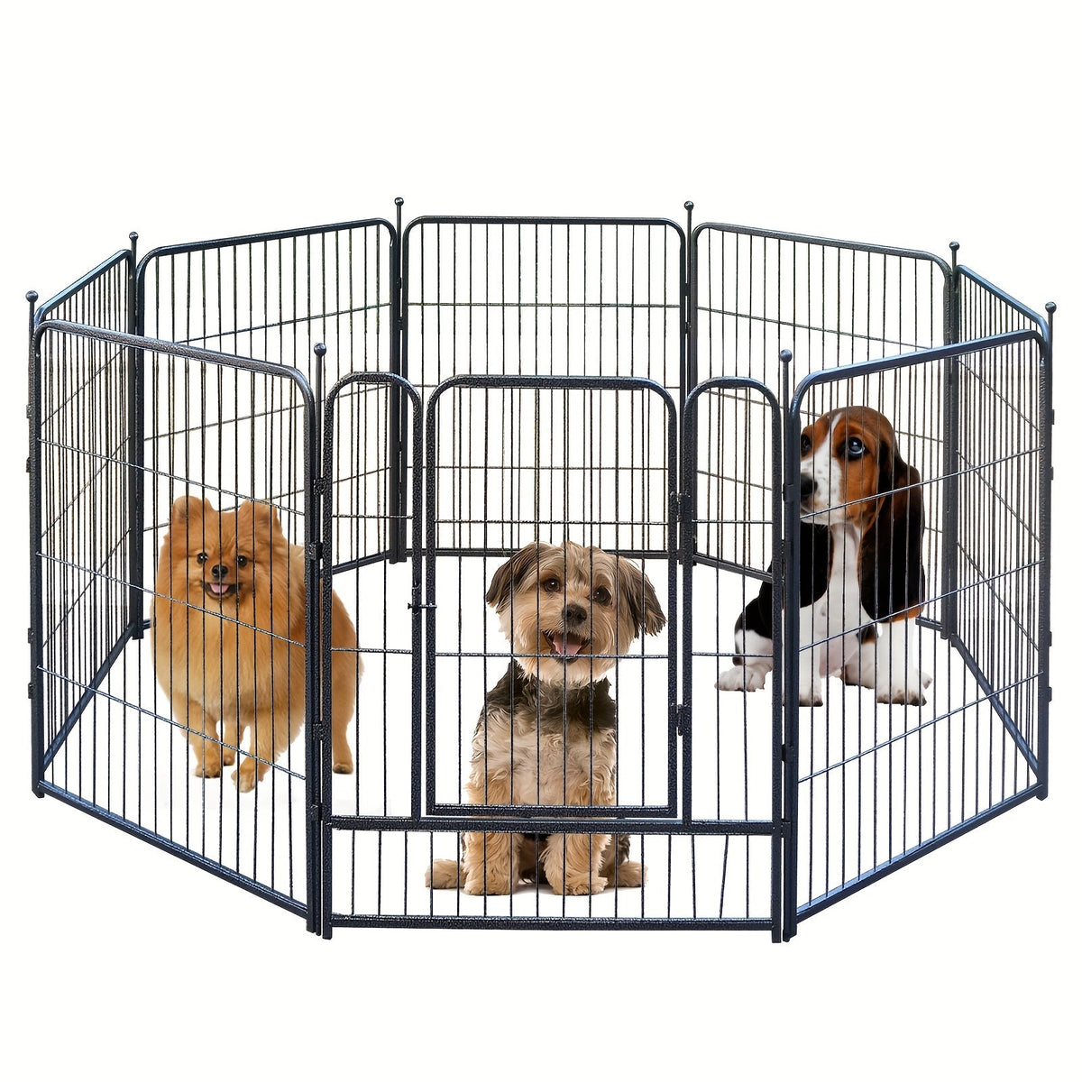 Parc pour chiens robuste en métal – Enclos pliable et portable pour chiens de petite, moyenne et grande taille, 8 ou 16 panneaux, aucun assemblage requis, idéal pour l'intérieur, l'extérieur, le jardin, le camping ou en véhicule récréatif