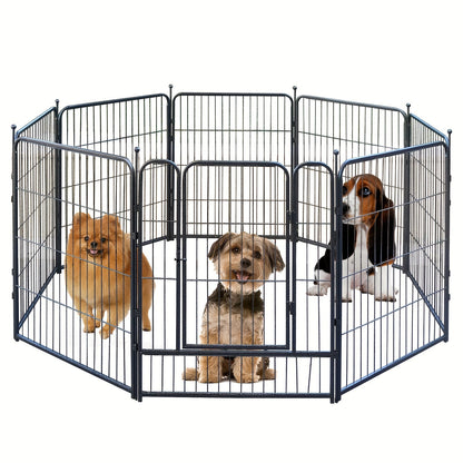 Parc pour chiens robuste en métal – Enclos pliable et portable pour chiens de petite, moyenne et grande taille, 8 ou 16 panneaux, aucun assemblage requis, idéal pour l'intérieur, l'extérieur, le jardin, le camping ou en véhicule récréatif