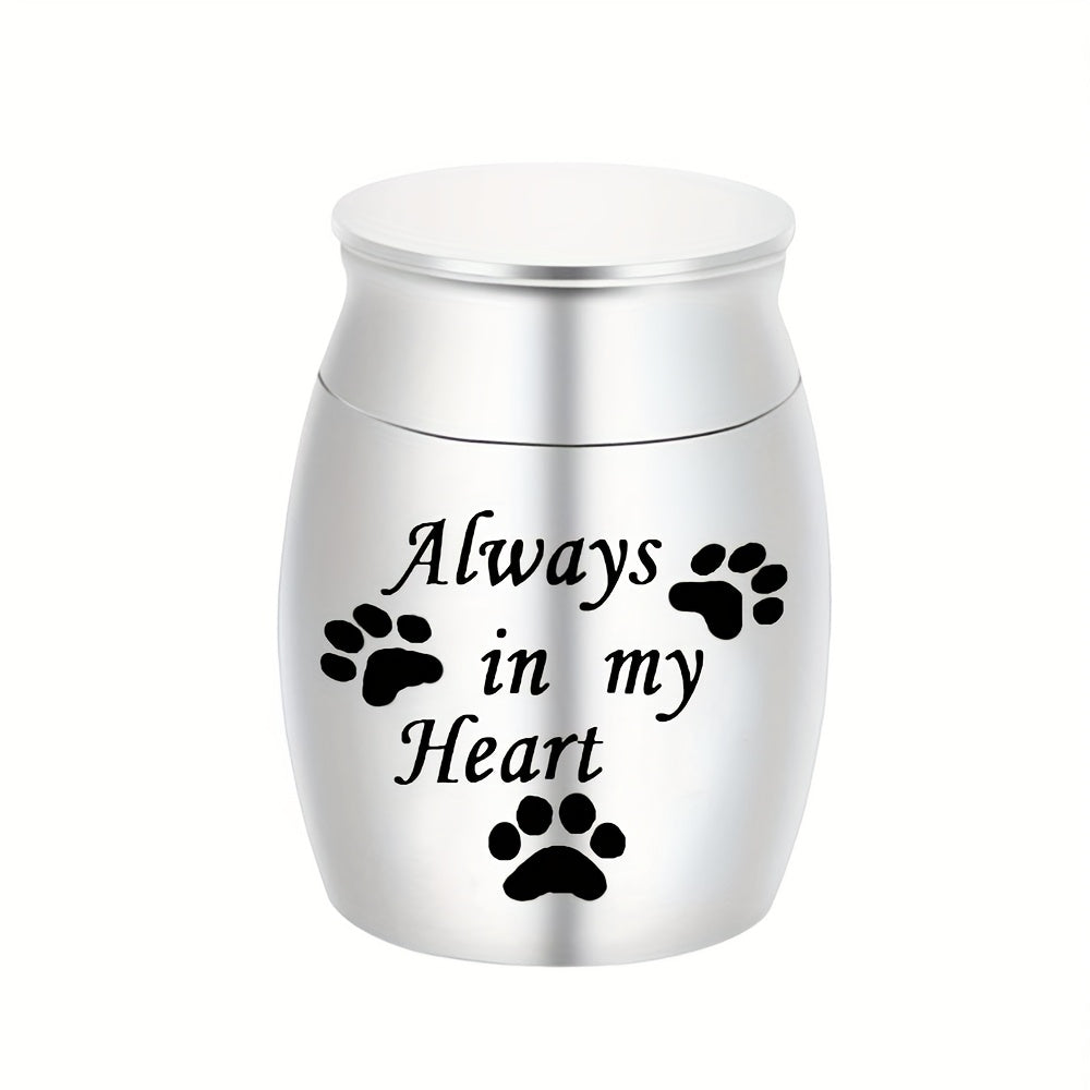 Petites urnes souvenirs pour cendres humaines et animaux - Mini urne funéraire de 1,57 pouce en alliage d'aluminium, support à cendres commémoratif « Always in My Heart », 6 couleurs disponibles