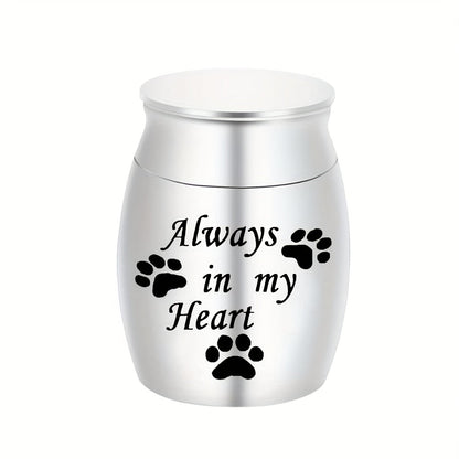Petites urnes souvenirs pour cendres humaines et animaux - Mini urne funéraire de 1,57 pouce en alliage d'aluminium, support à cendres commémoratif « Always in My Heart », 6 couleurs disponibles