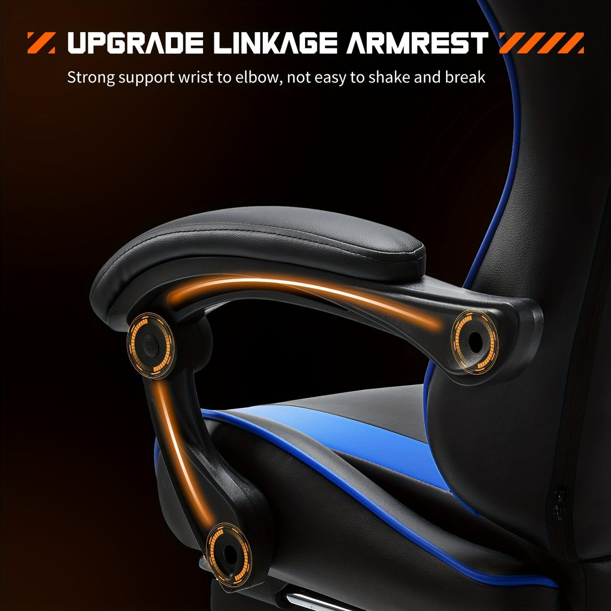 Chaise de gaming ergonomique avec repose-pieds et soutien lombaire – Fauteuil d'ordinateur esport style course, accoudoirs fixes, dossier inclinable réglable, chaise de bureau pour adultes