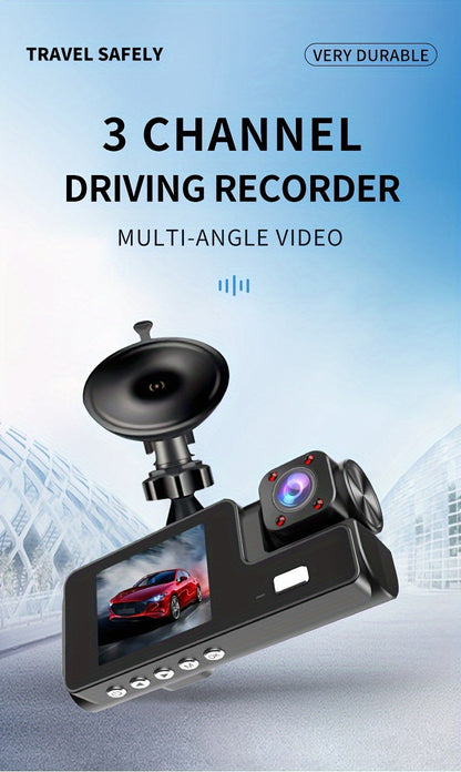 Dashcam 3 canaux 4K avant + 4K intérieur + 1080P arrière avec carte 32 Go offerte, vision nocturne, capteur G, grand angle, enregistrement en temps réel et moniteur de stationnement – Velora