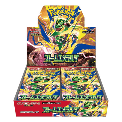 Boîte de boosters Pokémon Storm Emeralda M6 - Série Mega japonaise (30 paquets / 5 cartes par paquet) | Scellé d'usine JCC JP | Méga Rayquaza Méga Sarmuraï Raikou | Sortie 2026