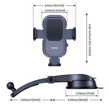 Support téléphone voiture pour tableau de bord et grille d'aération | Ajustable à 360°, forte adhérence, grande stabilité – Compatibilité universelle pour tous smartphones, iPhone, Samsung, Android – Style A, B et fixation aération