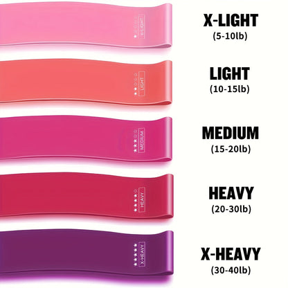 Kit de bandes de résistance 10-11 pièces en TPE pour femmes – Ensemble d'entraînement complet pour yoga, Pilates, gym et musculation, bandes d'exercice robustes pour squats profonds et étirements, rose avec sac de rangement