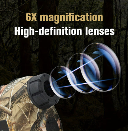 Télémètre laser 1200 yards – Grossissement 6X, rechargeable, compensation de pente, verrouillage de drapeau, mesure de vitesse et d'altitude, design camouflage pour golf et chasse