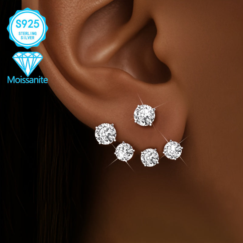 Boucles d'oreilles créoles en forme de tore en argent sterling 925 avec moissanite colorée pour femme – Design bohème unique et éblouissant, bijoux délicats et mignons hypoallergéniques pour les fêtes, le quotidien ou comme cadeau de Noël