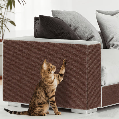 Self-Adhesive Cat Scratching Pads 2 Rolls 23.62x11.81" - Thickened Anti-Scratch Mat Peel & Stick - Multiple Colors Cuttable Cat Scratch Protector for Sofa Furniture Living Room - Easy Install Cat Pad