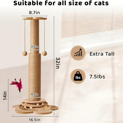 Arbre à chat et griffoir – Griffoir en sisal et bois massif, styles variés : champignon, dauphin, velours, hamac et planche verticale, tailles S/M/L/XXXL pour chats de tous âges