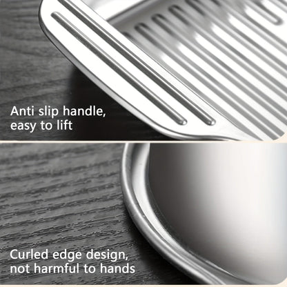 Ensemble de 4 plats de cuisson en acier inoxydable – 2 plats à rôtir profonds et 2 plats avec couvercle et poignées, plat rectangulaire de 6 litres et 41 cm pour dinde, lasagnes, poisson et poulet, compatible lave-vaisselle