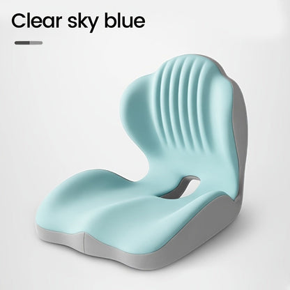 Coussin de siège ergonomique en mousse à mémoire de forme avec soutien lombaire et design creux respirant – Coussin de coccyx confortable pour chaise de bureau, siège auto, position assise prolongée, unisexe