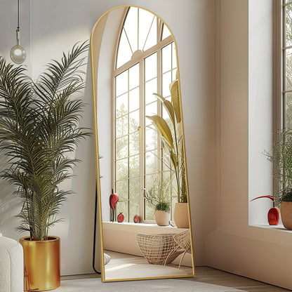 Miroir sur pied arqué – Miroir pleine longueur autoportant, inclinable ou mural, design moderne et épuré pour le salon, la chambre, le dressing ou la décoration intérieure