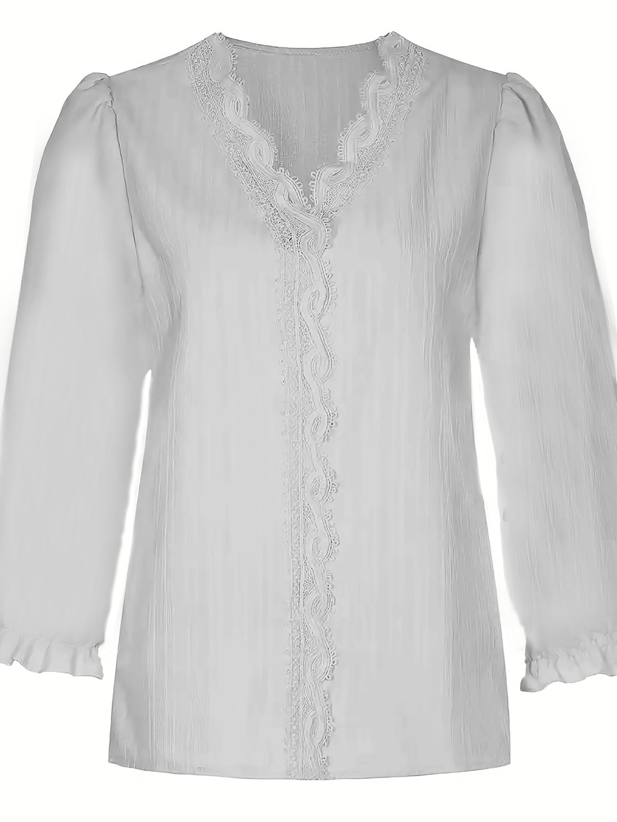 Chemisier élégant pour femme à texture en dentelle, col en V et manches courtes, léger et respirant, haut décontracté pour le printemps et l'été, lavable en machine, blanc, S-XXL