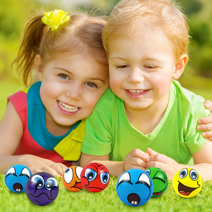 Mini Squishy Stress Balls with Funny Facial Expressions – Foam Squeeze Toys Bulk Pack for Wrist & Finger Exercise, Classroom Prizes, Office Stress Relief, Party Favors & Gift Bag Fillers | 10, 12 or 24 Pieces